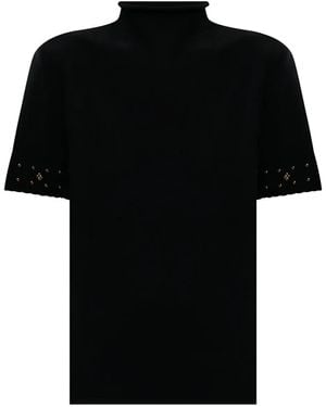 Twinset Camiseta con cuello alzado - Negro