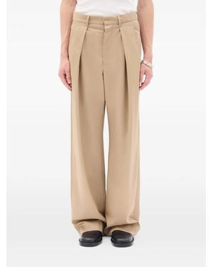 Ann Demeulemeester Botel Pleated Wide-Leg Trousers - Natural