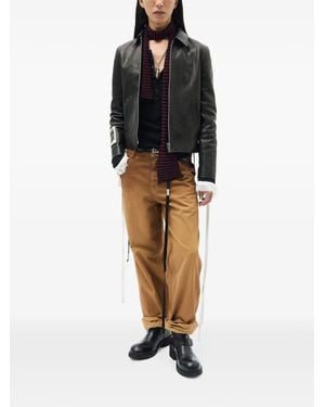 Ann Demeulemeester Sciarpa Osa A Righe - Nero