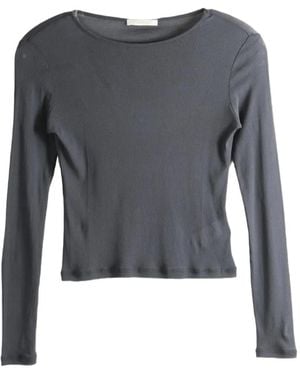 Amomento Ribbed Long-Sleeve T-Shirt - Grey