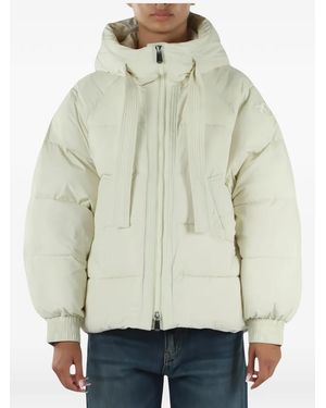 Pinko Hooded Quilted Jacket - Natural