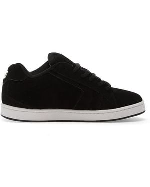 DC Shoes Net Logo-Print Suede Sneakers - Black