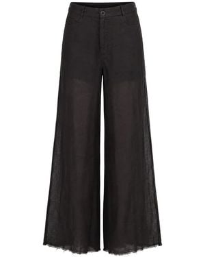 Masnada Baggy Frayed-Edge Trousers - Black