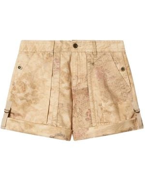 Isabel Marant Calissy Abstract-Print Shorts - Natural