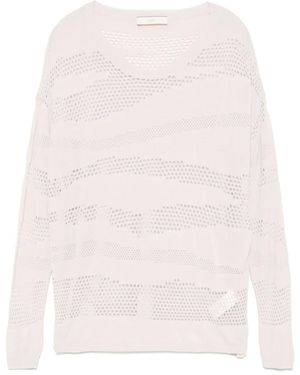 Akep Drop-Stitch-Detailing Top - Pink