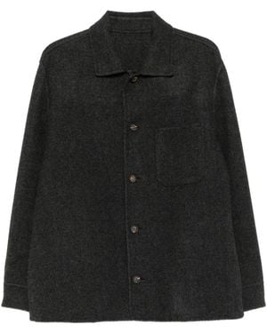 Eleventy Chest-Pocket Overshirt - Black