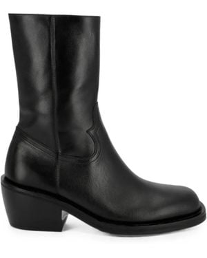 Dries Van Noten High Leather Boots - Black