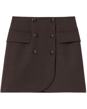 Claudie Pierlot Minijupe À Boutonnière Croisée - Marron