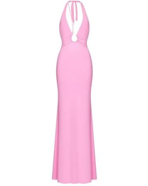 Korobeynikov Ring-Detail Maxi Dress - Pink