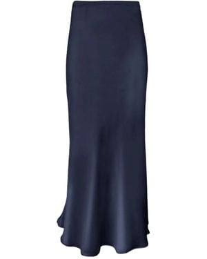 Gold Hawk Bias-Cut Midi Skirt - Blue