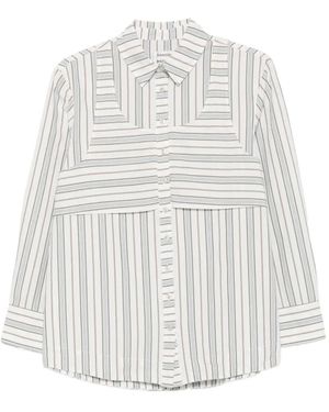 Damson Madder Valeria Double-Layer Striped Shirt - White