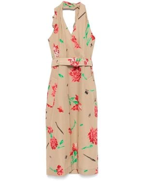 Moschino Abito Midi Con Cintura - Bianco