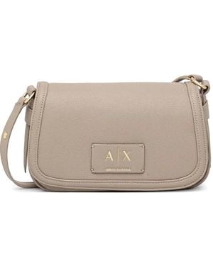 ARMANI EXCHANGE Logo-Plaque Shoulder Bag - Gray