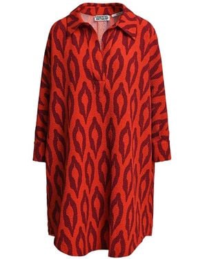Essentiel Antwerp Klumsy Midikleid Mit Print - Rot