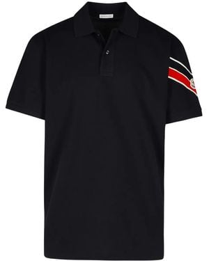 Moncler Stripe-Detail Polo Shirt - Black