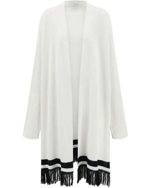 Ferragamo Cardigan À Détails De Franges - Blanc