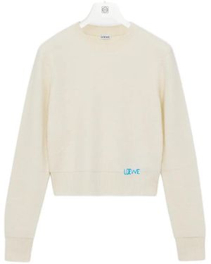 Loewe Pullover Mit Logo-Stickerei - Weiß