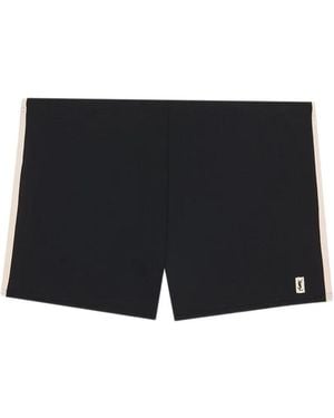 Saint Laurent Stripe Swim Shorts - Black