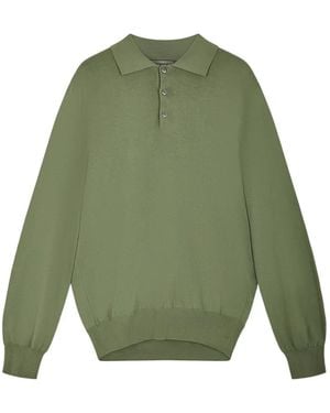 Canali Long-Sleeve Polo Shirt - Green