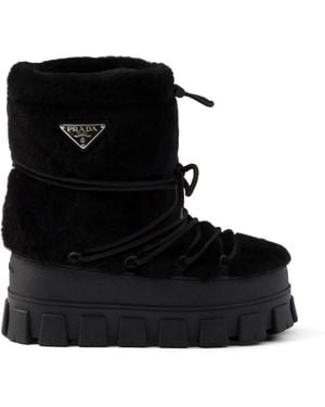 Prada Shearling Après Ski Booties - Black