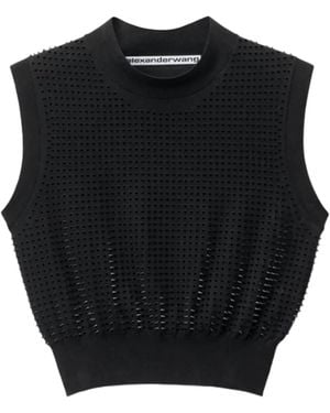 Alexander Wang Mesh Sleeveless Top - Black