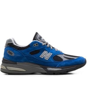 New Balance 991V2 City Exclusive Pack Usa Lace-Up Trainers - Blue
