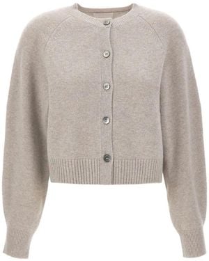 Hemisphere Cropped Raglan-Sleeve Cardigan - White
