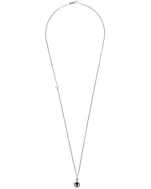 Ugo Cacciatori Heart And Anchor Pendant Necklace - White