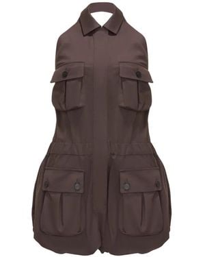 The Mannei Collared Jumpsuit - Brown