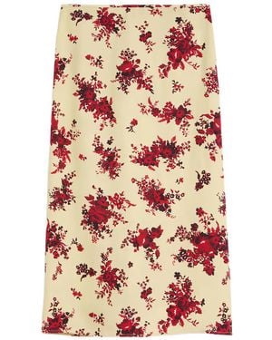 Jil Sander Midi-Kokerrok Met Bloemenprint - Wit