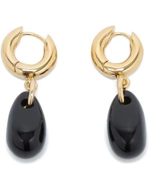 Isabel Marant Teardrop-Stone Hoop Earrings - Metallic