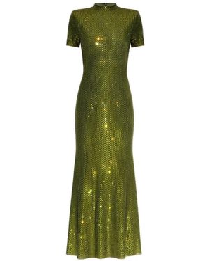 self portrait green rhinestone mesh midi dress AW25 Rib Jersey Midi Dress main image 1