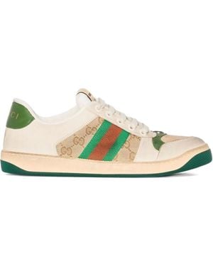 Gucci Monogram-Leather Trainers - Green