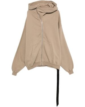 Rick Owens Megamount Asymmetrische Hoodie Met Ritssluiting - Naturel