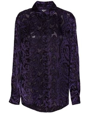 Henrik Vibskov Burnout Floral-Print Shirt - Blue