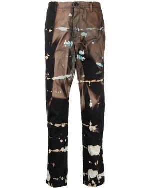 Stain Shade Tie-Dye Straight-Leg Pants - Black