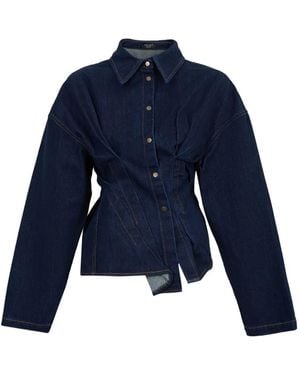 A.W.A.K.E. MODE ツイスト デニムシャツ - ブルー