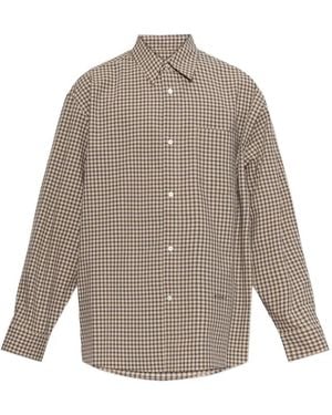 Marni Check-Pattern Shirt - Gray