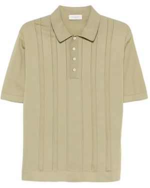 Piacenza 1733 Ribbed Panelled Polo Shirt - White