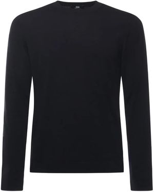 Alpha Studio Jersey de cachemira con cuello redondo - Negro