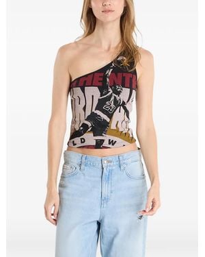 Nike Graphic One-Shoulder Blouse - Blue