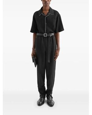 Jil Sander パイピング シャツ - ブラック