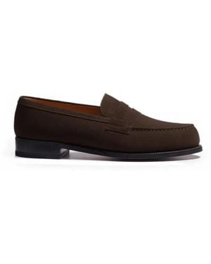 J.M. Weston 180 Suede Loafers - White