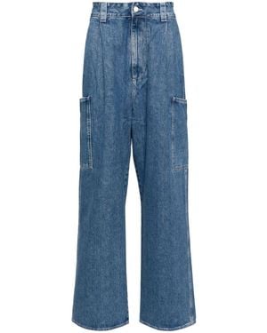 Sunnei Faded-Effect Wide-Leg Jeans - Blue