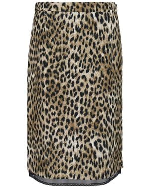 N°21 Animal-Print Lace Midi Skirt - White