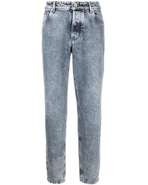 Brunello Cucinelli Jean Droit À Taille Mi-Haute - Bleu
