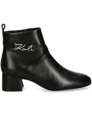 KARL LAGERFELD 50Mm Logo Ankle Boots - Black