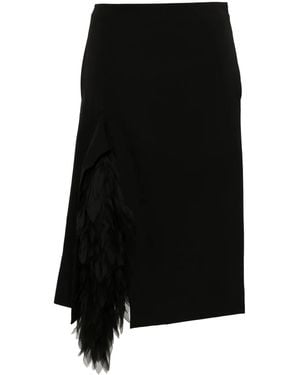 Stella McCartney Appliqué-Detailed Midi Skirt - Black