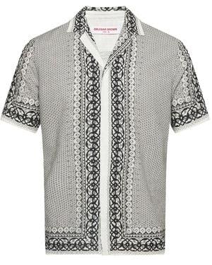 Orlebar Brown Maitan Patterned Linen Shirt - Grey