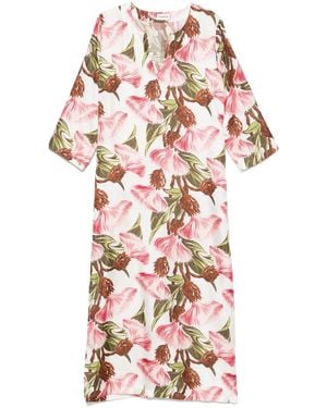 P.A.R.O.S.H. Floral-Print Maxi Dress - White